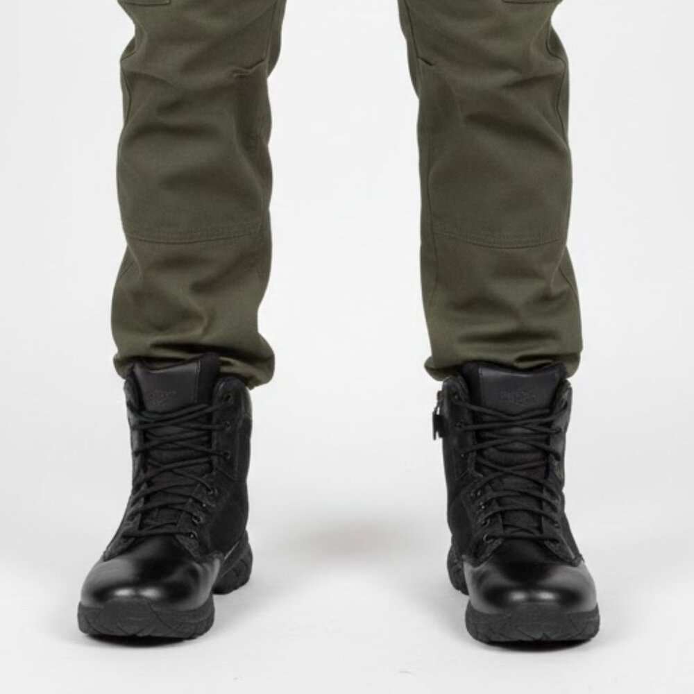 Interceptor Mens Tactical Boots Black Side Zip Size 10 Work Combat Security Shoe